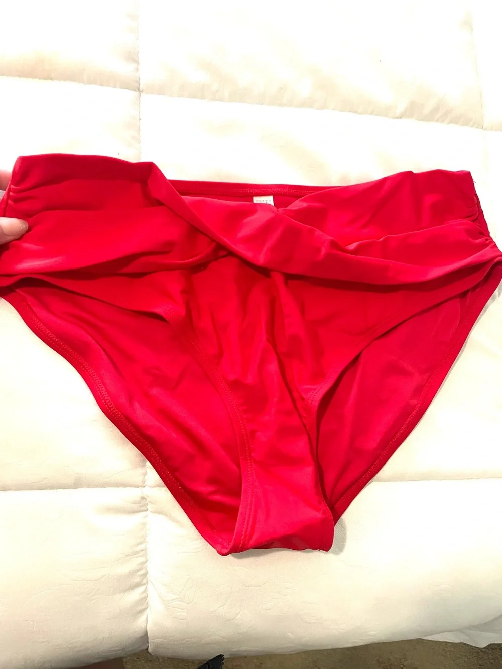 Tempt Me Twist Front Red Bikini Bottoms